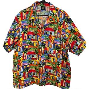 TOUCAN DANCE ☆ Vintage 90's Colorful Hawaiian Resort Button Up Shirt